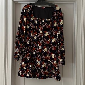 STAUD NWT velvet floral mini dress